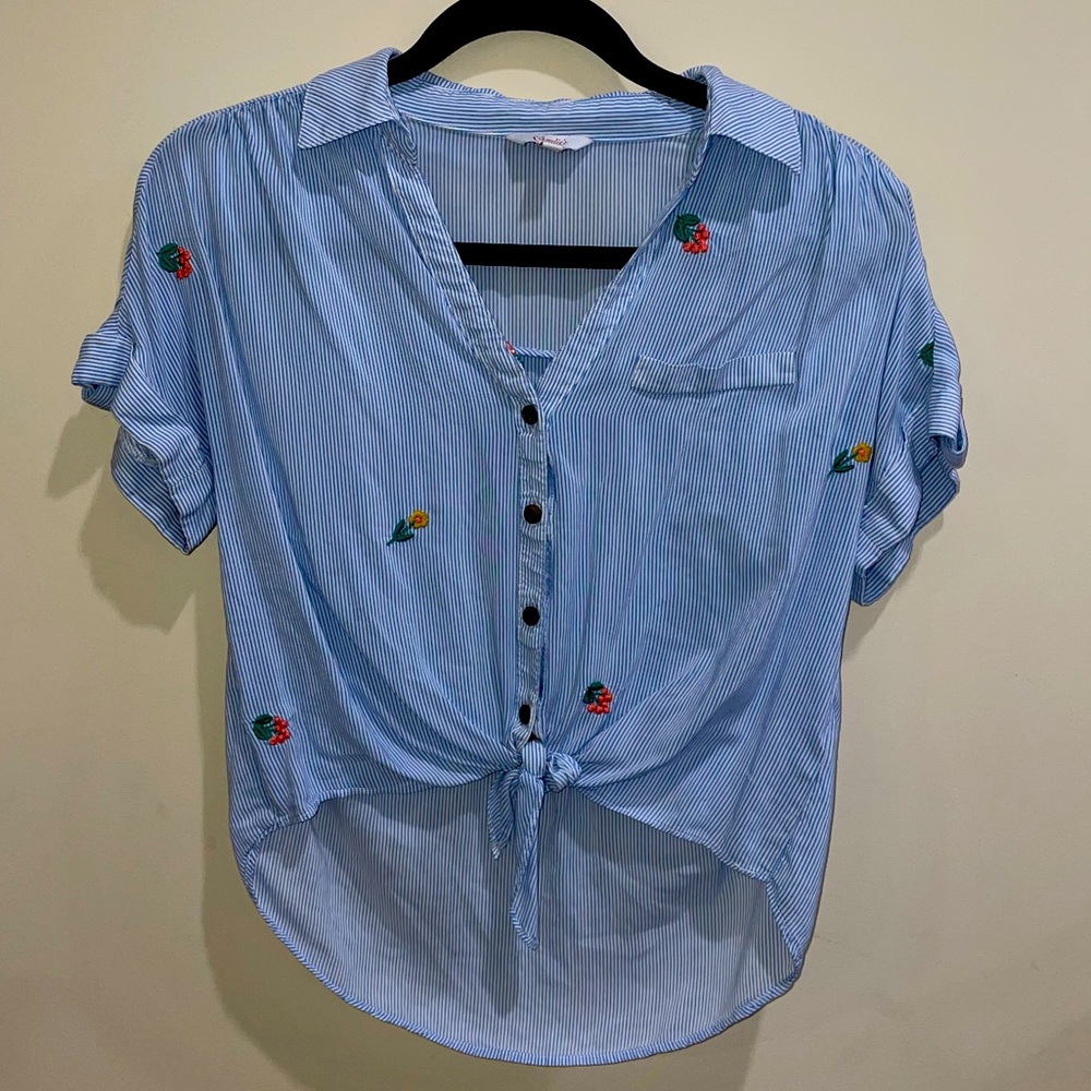 Straight light blue summer shirt